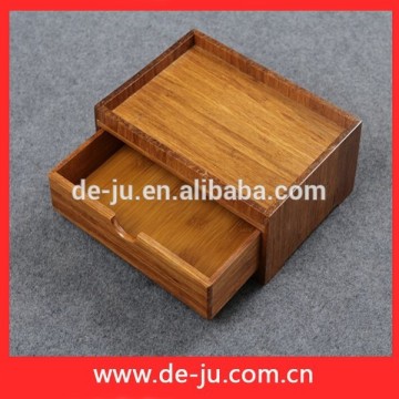 Top Quality Two Layer Desk Square Bamboo Box