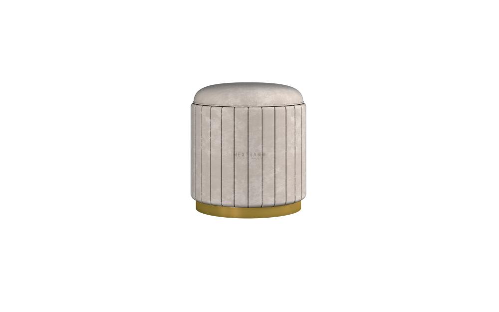 Modern Round Ottoman Pouf with Soft Padded Seat