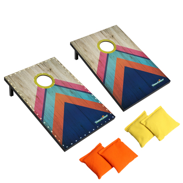 LED Lighted Outdoor Family Sport Games: Sandbag Toss, Bean Bag Cornhole Set for All Ages