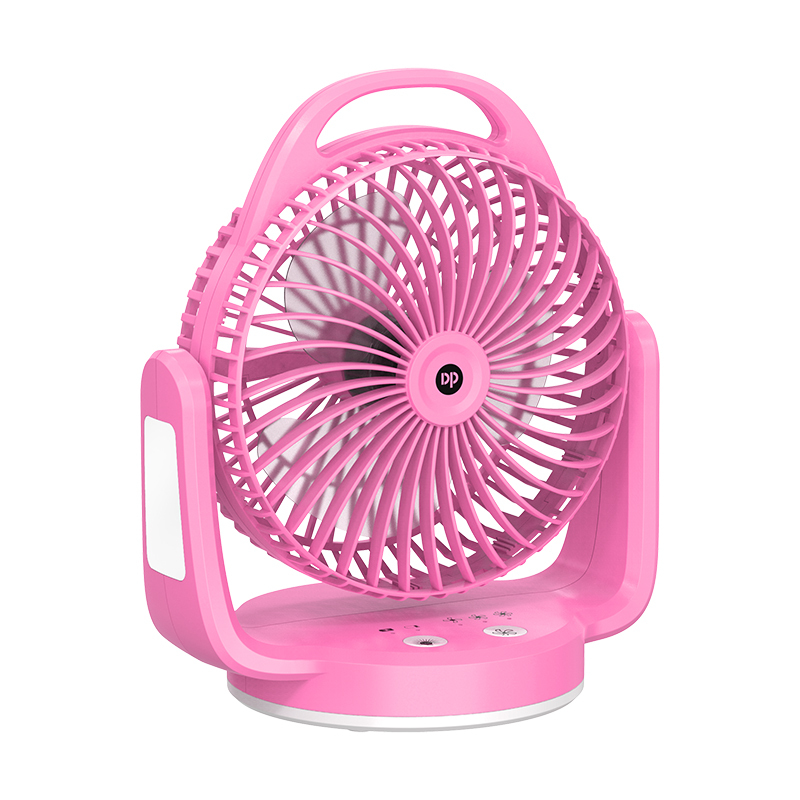 6 inch Rechargeable Desktop Fan with Light and Hook