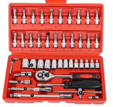 Factory Price 46pcs DIY Carbon Steel Ratchet Wrench Hardware Tool Set
