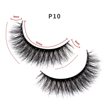 short thick 8mm eyelashes 4d fake lashes