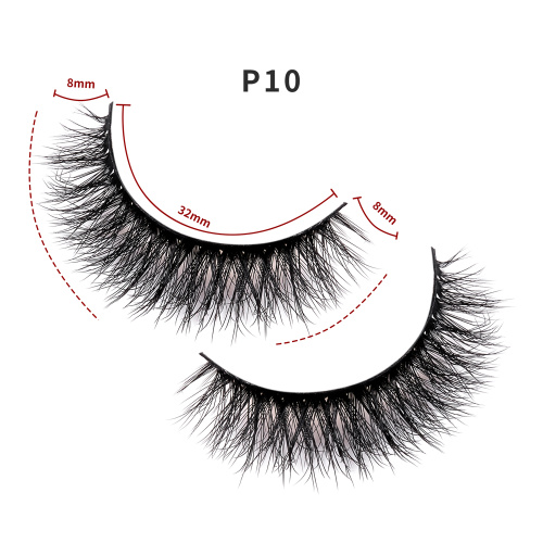 짧은 두꺼운 8mm 속눈썹 4D 가짜 속눈썹