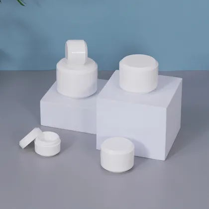 White Plastic Cream Jar Empty Face Cream Jar