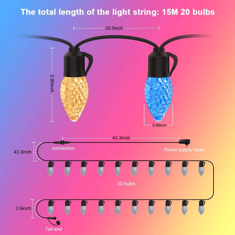 C35 Led String 25 Bulbs