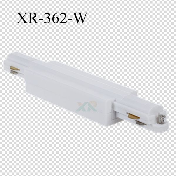 3 Wires Track straight connector in white