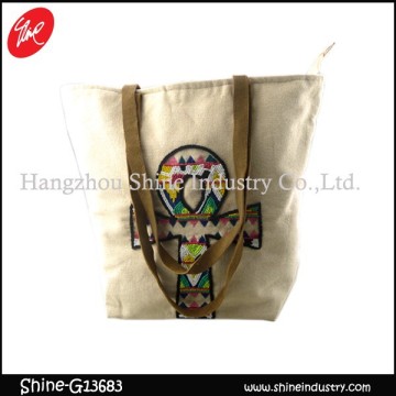 vintage canvas bag/embroidery shopping bag/tote bag