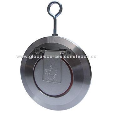 Wafer swing check valve of metal seal with spring