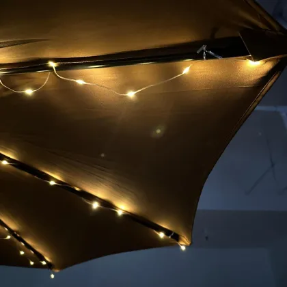 Center pillar umbrella with colorful lights