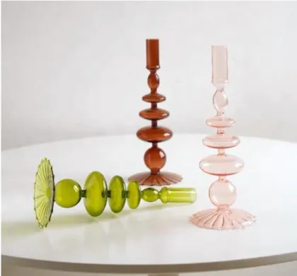 custom glass taper candle holders