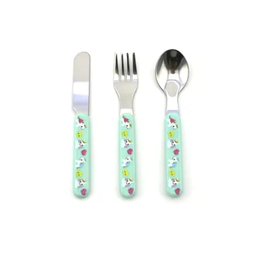 3-Piece Baby and Children's Cutlery Set: Stainless Steel Knife, Fork, and Spoon Set for Kids