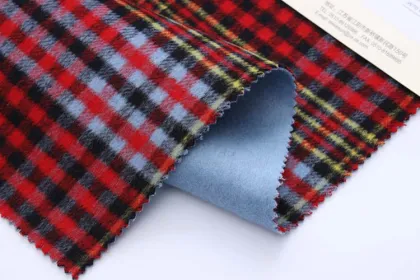 double-faced check fleece woolen coat fabric