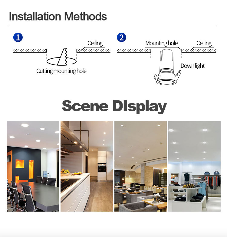 3w 5w 7w downlight details from synno lighting
