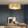 Round Copper Glass Led Chandelier Pendant Light