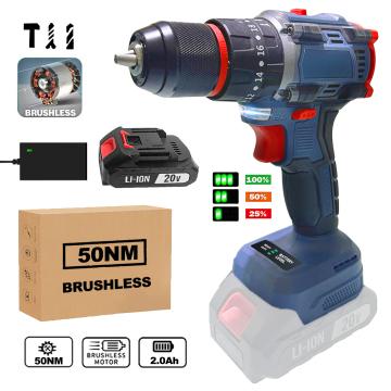 20V High-Efficiency Cordless Combi Drill with Advanced Brushless Motor Technology