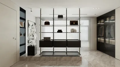 Modern minimalist luxury cloakroom setup