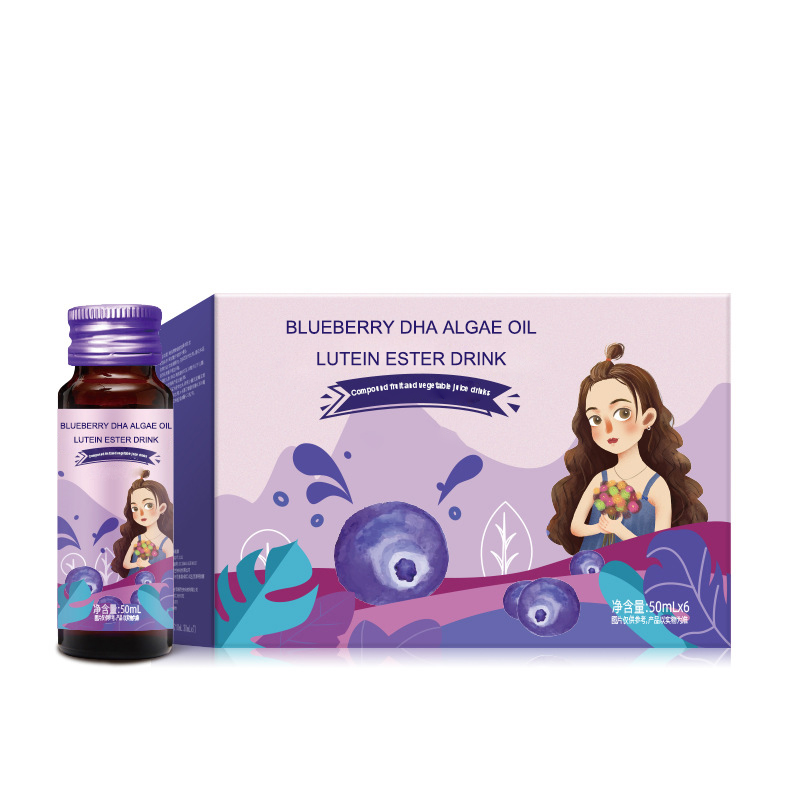 OEM/ODM Natural Blueberry DHA Algae Oil Lutein Ester Oral Liquid Enhance Immunity Eyesight Lutein Ester Oral Liquid Drink