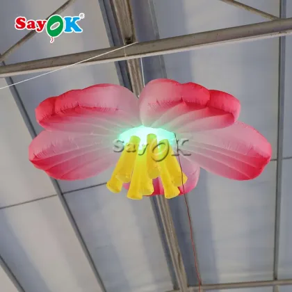 Plum Blossom Inflatable Flower Lighting Balloon for Party Decoration