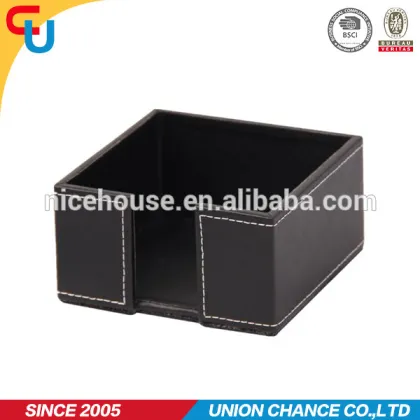 big capacity PVC leather memo cube with pen holder