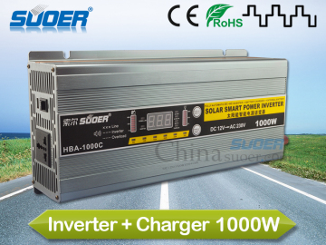 Suoer Digital Display Power Inverter with Charger 1000w Inverter 12V 220V