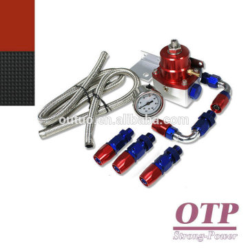 Red&Blue PSI Fuel Pressure Regulator Oil Gauge Hoses for Toyota Supra 7MGTE 2JZGTE