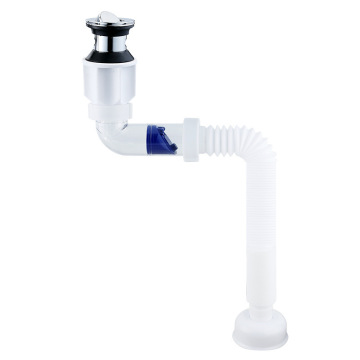 Flexible Plastic P Trap Drain Pipe Fitting for Kitchen and Bathroom