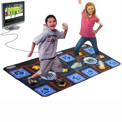 16 Bit Double Dance Pad Non-slip TV Dance Mat Electronic Pad for TV Built in 218 Song Dance Mat Dance Revolution Pump It Up Game