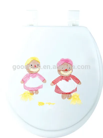2014 new design adult embroidery pvc soft toilet seat T-074