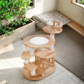 Solid Wood Luxury Cat Tree Large Cats Tower Scratcher Indoor Climbing Bed Heavy Duty Structure Comfortable Rest Platform