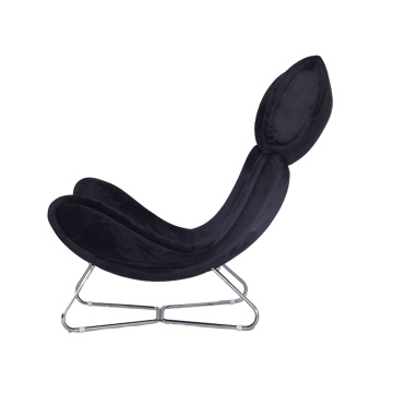 Chaise d&#39;accent Imola en tissu noir classique avec ottoman