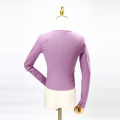 Sweetheart Neck Purple Knit Sweater