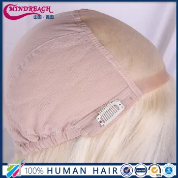 Wholesale mono wig human hair 613# blond color straight hair