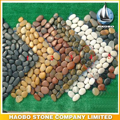 High quality polish green Jade pebbles garden stone tile
