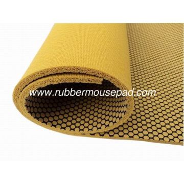 Textured Natural Rubber Yoga Mat With Mesh Fabric, Non-slip