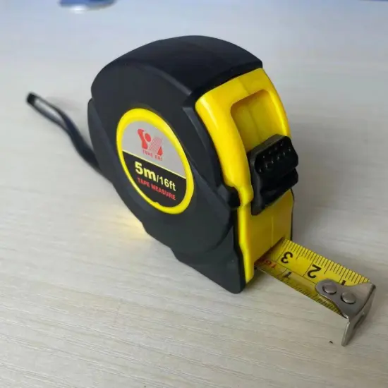 Measuring tool steel tape with black rubber cover