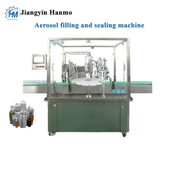 Aerosol can filling and sealing machine