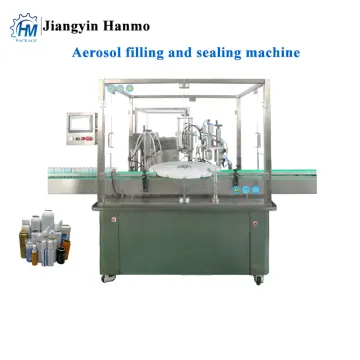 Aerosol can filling and sealing machine