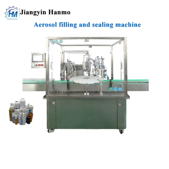 Aerosol can filling and sealing machine