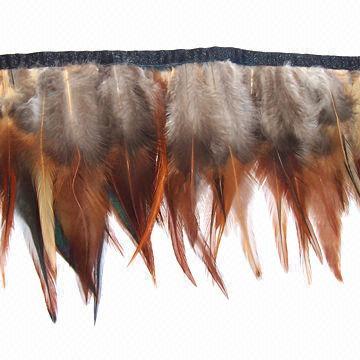 Natural Color Rooster Saddle Fringe, Made in Chicken Feather, with 12cm-15cm Width