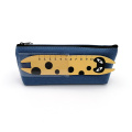 Custom cat shape ruler cute canvas pencil case