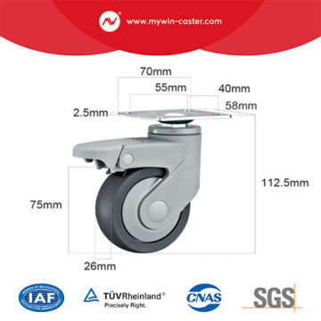 All Plastic Medical Top Plate Swivel Ball Bearing Casters with brake