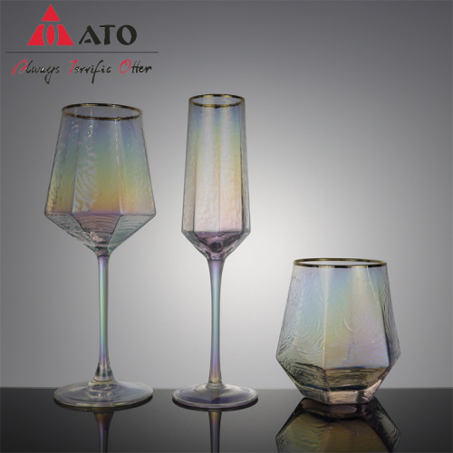 Goblete de vidro de vidro vintage copos de vinho coloridos