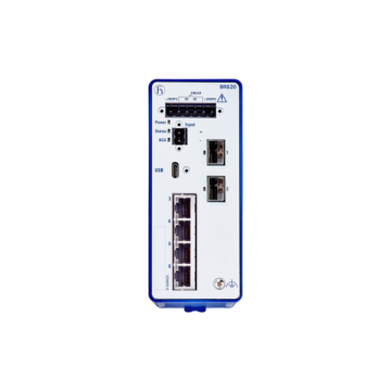 Hirschmann BRS20 Industrial Ethernet Switch: DIN Rail Mountable, Supports 8 to 10 Ports with POE