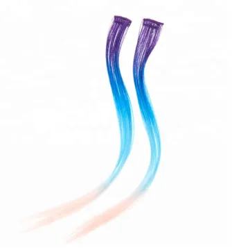 20 Inches Party Highlights Hair Accessories Straight Clip Hair Extensions 1 Clip in Colorful Synthetic Clip Hair Extensions