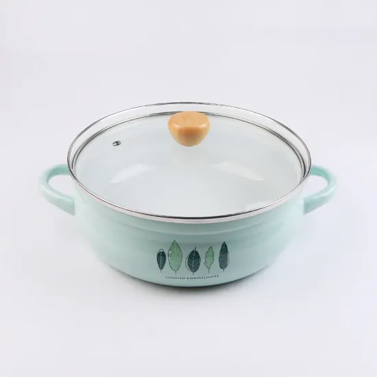 Factory Wholesale Enamel Cookware Enamel Straight Pot Enamel Stock Pot