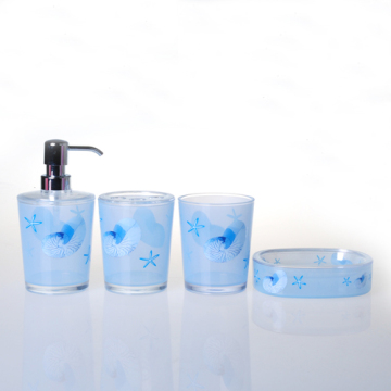 bathroom accessory set PS plastic double thickness heat transfer pringting
