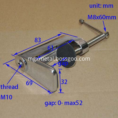 RTC0008 Chrome Plated Gooseneck Mirror Table Clamp Size