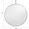 Circular Mirror 24 Inch Metal Framed Wall Mounted