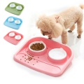 Mangeoire à eau et à nourriture pour chien avec tapis antidérapant antidérapant pour animaux de compagnie bol pour chat surélevé