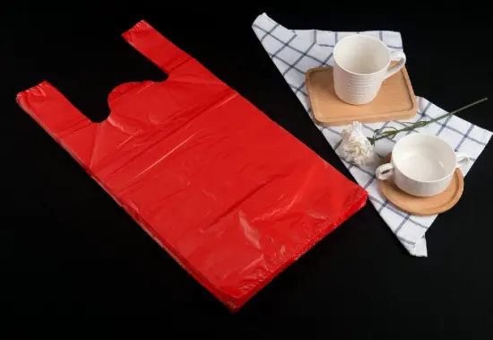 HDPE Shopping Carrier Bag in Red